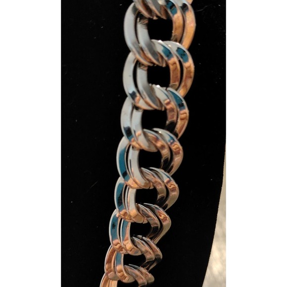 Vintage Monet Silver Tone Double Link Chain Necklace 20" L Beautiful Condition - Picture 2 of 4